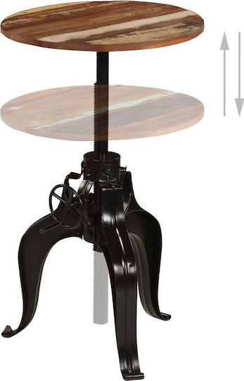 vidaXL Round Bar Table Made of Solid Wood and Metal Oak 60x60x76cm
