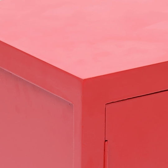 Bedside Table of Solid Wood Red 38x28x52cm