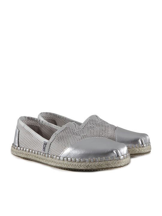 Toms Mesh Γυναικείες Εσπαντρίγιες σε Ασημί Χρώμα