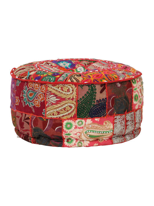 Bean Bag Stool Poof Red 40x40x20cm