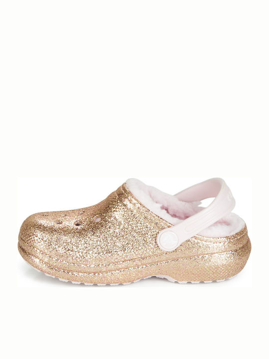 Crocs Anatomic Kids Slippers Gold Classic Glitter Lined