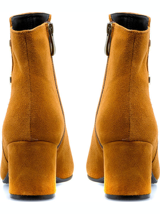 400D Suede Women's Ankle Boots Yellow