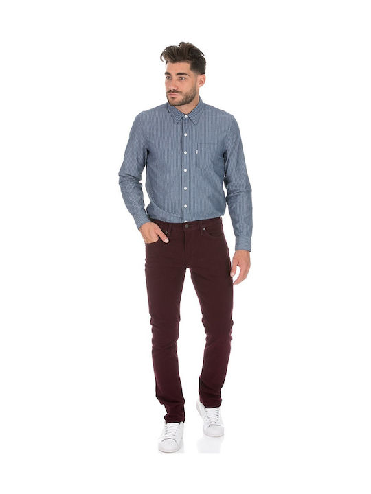 511 Ανδρικό Παντελόνι Τζιν με Slim Straight Εφαρμογή Wine