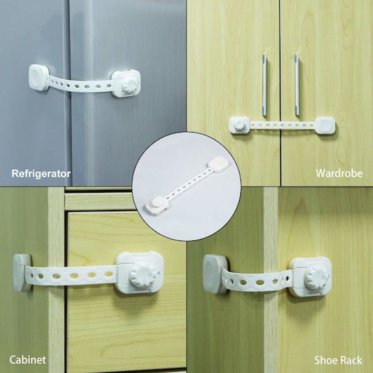 3M Double Lock Schrank- und Schubladensicherung mit Aufkleber aus Kunststoff in Weiß Farbe 6Stück