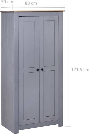 Двойна врата Гардероб Panama Сив 80x50x171.5см