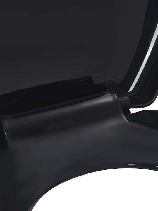 vidaXL Plastic Soft Close Toilet Seat Black 45.5cm