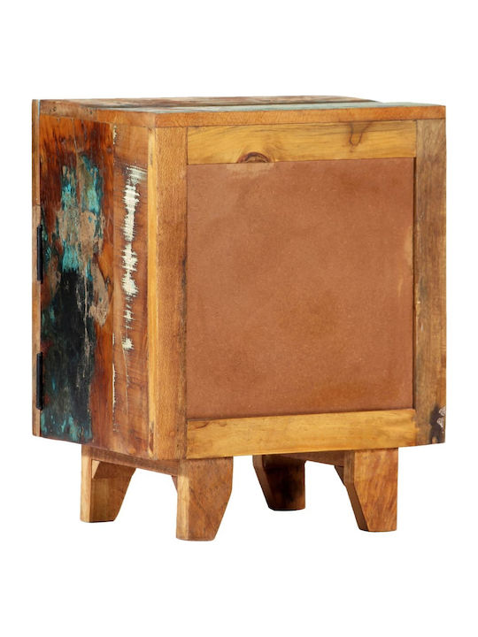Bedside Table of Solid Wood Multicolour 40x30x50cm
