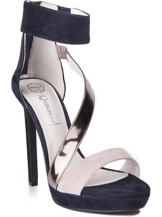 Sachet Suede Sandals Navy Blue