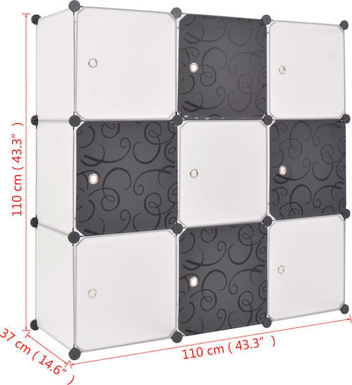 vidaXL Plastik Schuhaufbewahrungsbox in Weißes Farbe 110x37x110cm