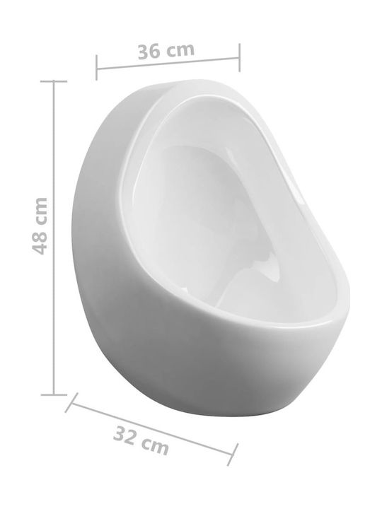 vidaXL Urinal Unterer Siphon Weiß