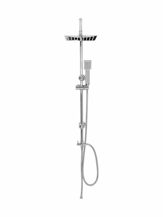 vidaXL Coloană de duș fără Baterie 95cm Argintiu