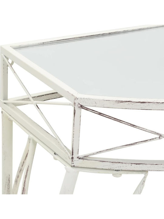 Outdoor Dinner Free Standing Metal Table White 82x39x76cm