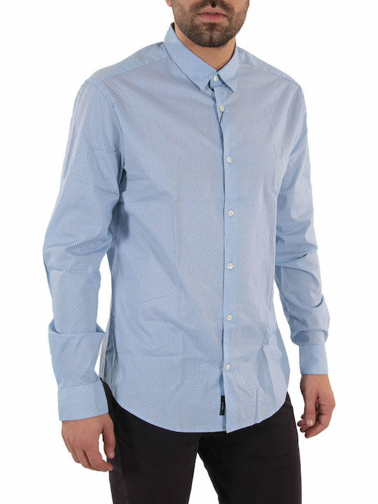 Armani Jeans Men's Shirt Long Sleeve Denim Light Blue