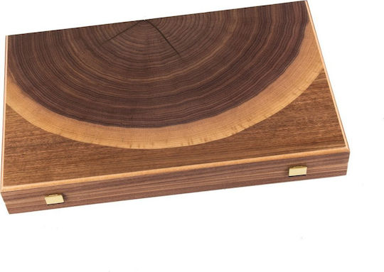 Manopoulos Walnut Natural Tree Trunk Χειροποίητο Τάβλι Ξύλινο με Πούλια 48x48cm