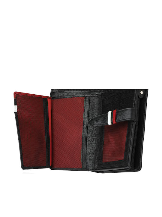 Large Leather Women's Wallet Classic Black