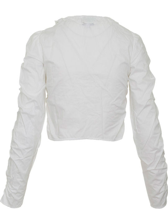 Caroline Women's Denim Long Sleeve Shirt White