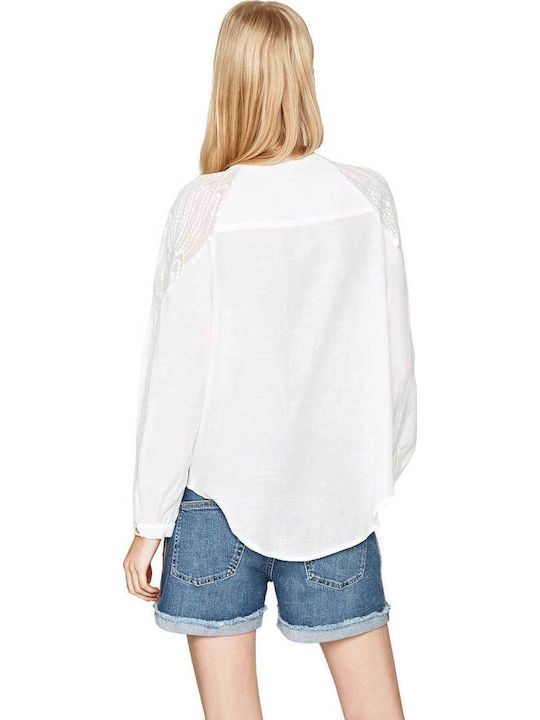 Pepe Jeans Angy Women's Denim Long Sleeve Shirt White