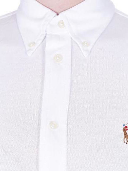 Women's Pique Monochrome Long Sleeve Shirt White
