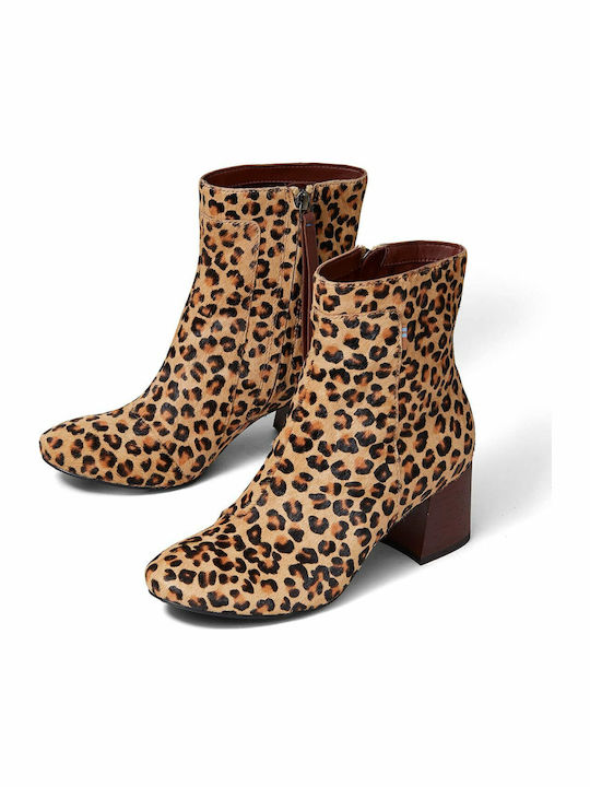 Toms Emmy Leder Damen Knöchelstiefel Desert Tan Leopard