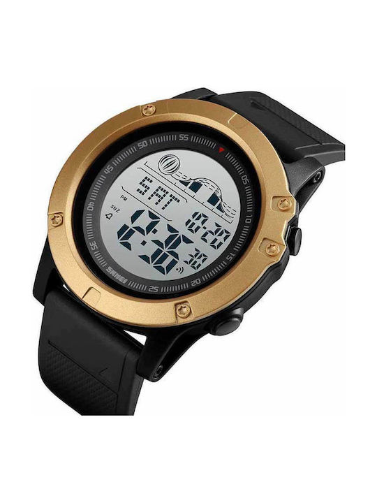 Skmei Digital Men's Watch 52mm Battery with Black Rubber Strap