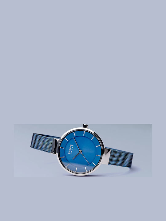 Bering Time Women's Watch Solar with Silver Metal Bracelet