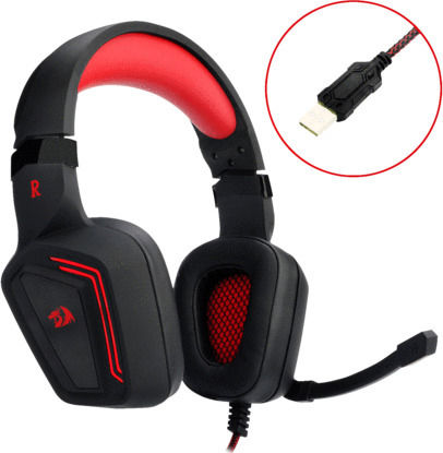 Redragon H310 Muses Over Ear Gaming Headset cu conexiune USB Negru