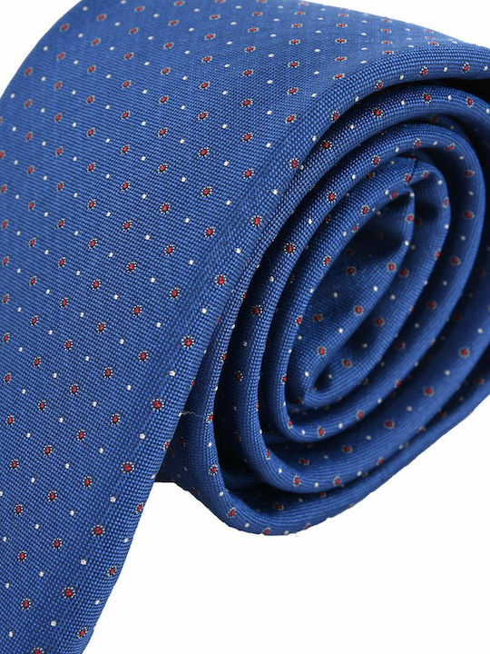 Hugo Boss Ανδρική Γραβάτα Μεταξωτή με Σχέδια σε Μπλε Χρώμα