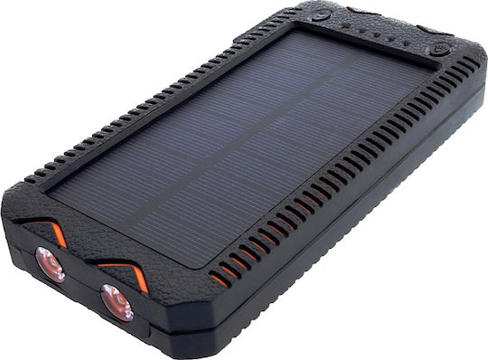PowerNeed S12000 Solar Power Bank 12000mAh with 2 USB-A Ports Black