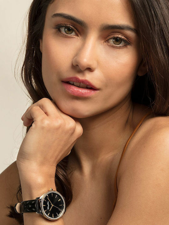 Thomas Sabo Rebel At Heart Γυναικείο Ρολόι 38mm Μπαταρίας με Μαύρο Δερμάτινο Λουράκι