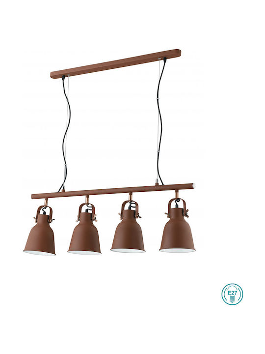 Fan Europe Legend Pendant Light Single-Light Rail for Socket E27 Brown I-LEGEND-S4 BRO