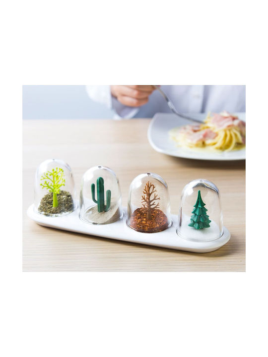 Qualy Four Seasons Salt and Pepper Set Plastic with Stand 4pcs