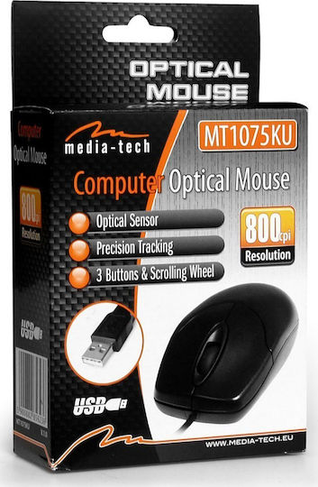 Media-Tech MT1075K-PS2 Ενσύρματο Ποντίκι Μαύρο