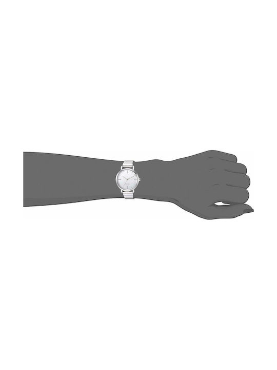 Nine West Watch with Metal Bracelet White NW/2279SVSV