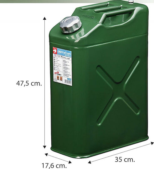Sumex Military Style Fuel Can Double Capacity Metallic 20lt Green KANGR20