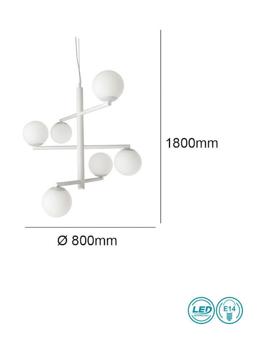 Ondaluce So.Gizah/B.Co Κρεμαστό Φωτιστικό Μοντέρνο LED Λευκό