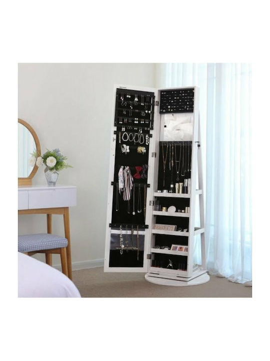 Songmics Oglindă cu Cadru din Lemn Alb 161x38cm