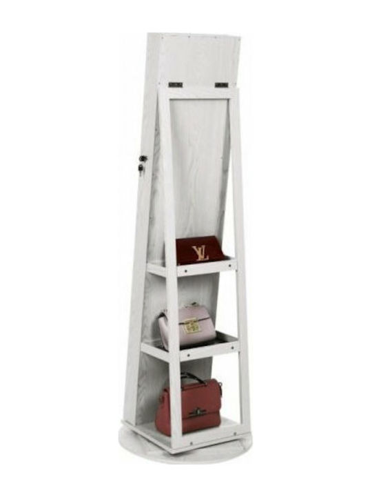Songmics Oglindă cu Cadru din Lemn Alb 161x38cm