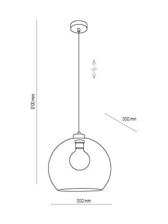 TK Lighting Cubus Κρεμαστό Φωτιστικό Μοντέρνο Μονόφωτο Διάφανο