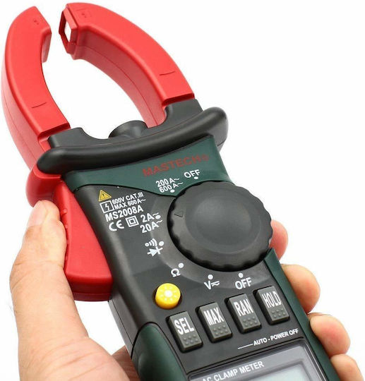 Mastech Αμπεροτσιμπίδα Digital 200A AC MS2008A