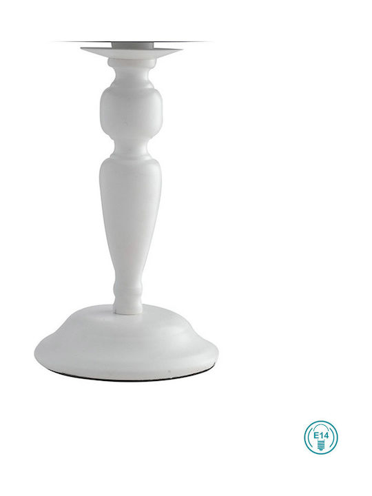 Fan Europe Favola Metal Table Lamp for Socket E14 with Gray Shade and White Base