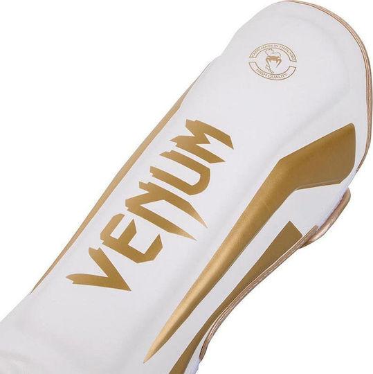 Venum Elite Standup Shin Guards Adults White/Gold