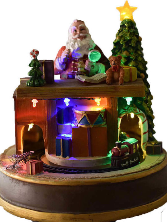 SP Souliotis Santa Claus Christmas Illuminated Decorative House with Music and Motion 20x23x16.5cm