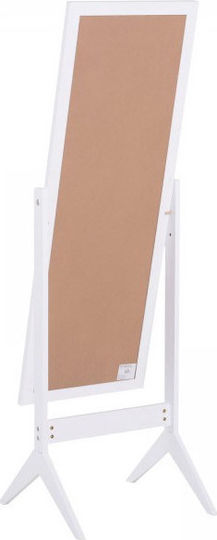 HomCom Floor Mirror with White Wooden Frame 148x47cm