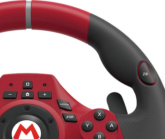 Hori Mario Kart Racing Wheel Pro Deluxe Steering Wheel with Shifter and Pedals for Switch with 270° Rotation