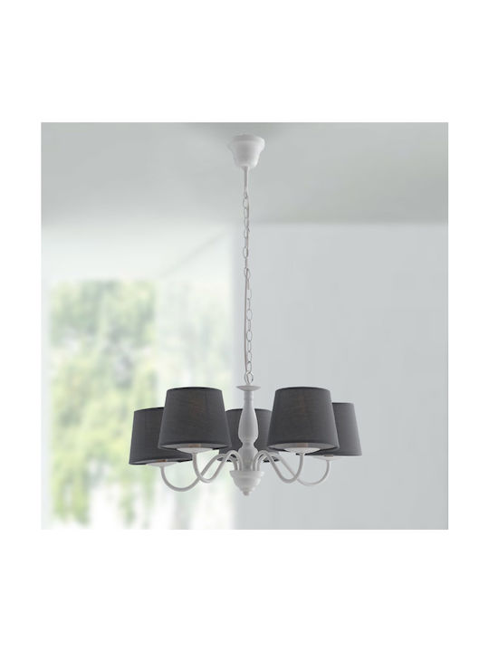 Fan Europe Favola 5 Πολυέλαιος 5xE14 Ø56cm με Καπέλα Λευκός I-FAVOLA/5