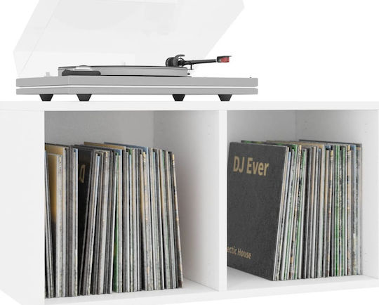 vidaXL Мебел за Hi-Fi Бял 71x36x34см