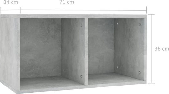 vidaXL с 1 полици Concrete Gray 71x36x34см