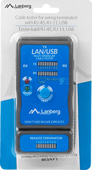 Lanberg NT-0403 Тестер на Кабели Чешмяна Вода / Мрежа RJ11 / RJ45 / USB