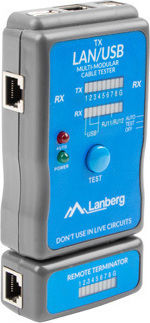 Lanberg NT-0403 Тестер на Кабели Чешмяна Вода / Мрежа RJ11 / RJ45 / USB