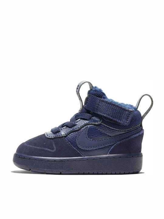 Nike Kids Sports Shoes Court Borough Mid 2 Navy Blue